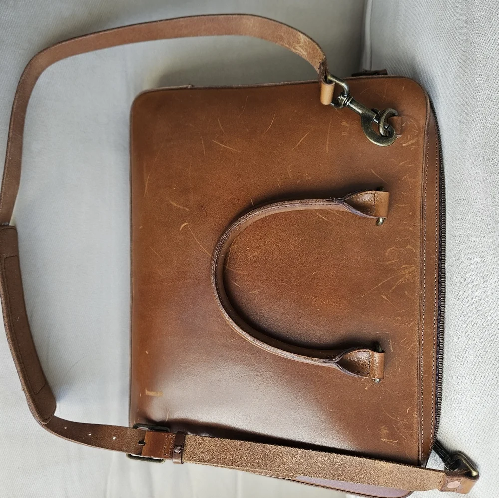Satchel and Page Attache Brown Leather Bag